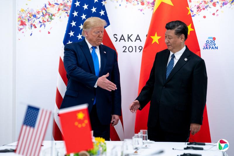 2019年,美国总统特朗普和中国在日本大阪。