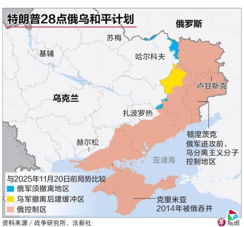美国和平方案或让乌失大片领土 俄获“一个卢森堡”