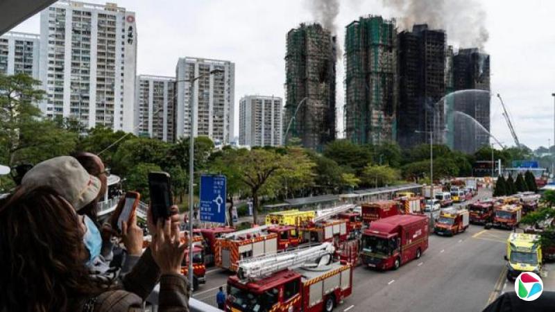 香港大埔屋苑宏福苑五级火警。