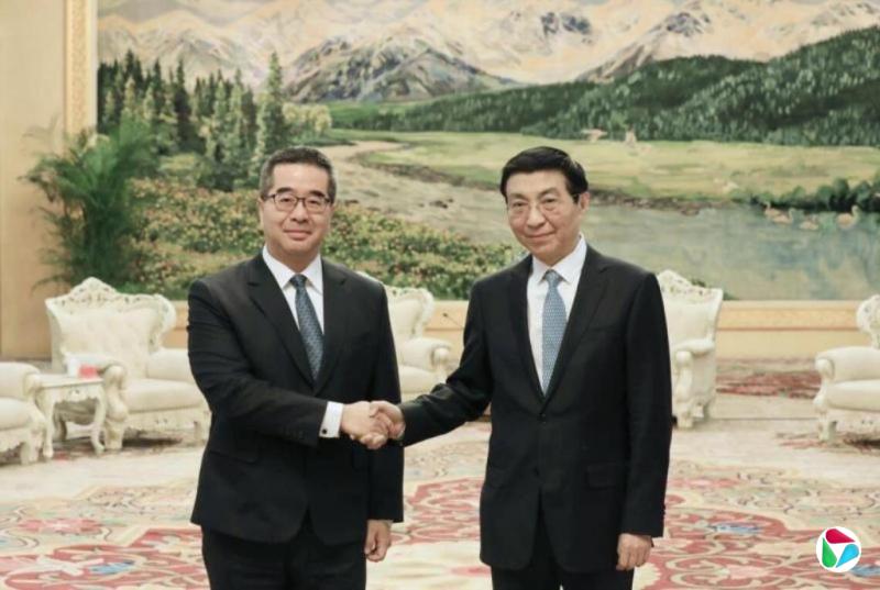 王沪宁会萧旭岑 强调“九二共识”“反台独”基础推两岸交流合作