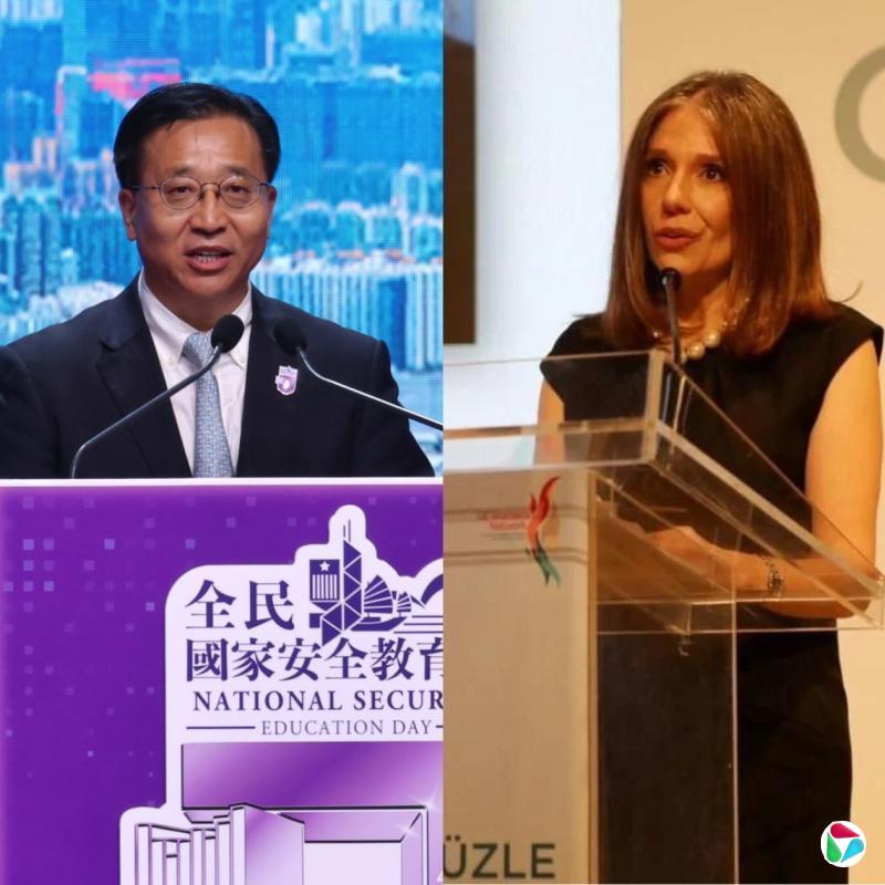 中美驻港外交官首度公开同场并握手交谈