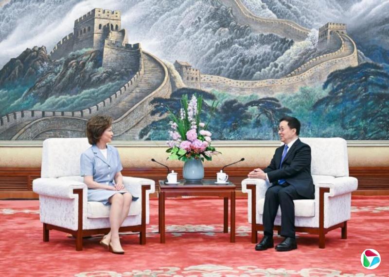 韩正会赵小兰 吁中美为双边关系发展打造更多坚实支撑