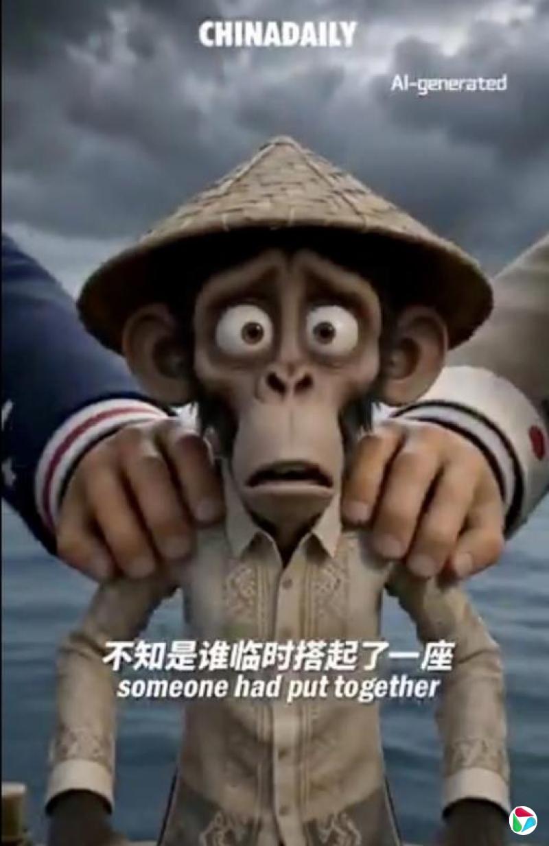 中国官媒AI视频将菲人描绘成猴子 马尼拉斥种族主义要求下架