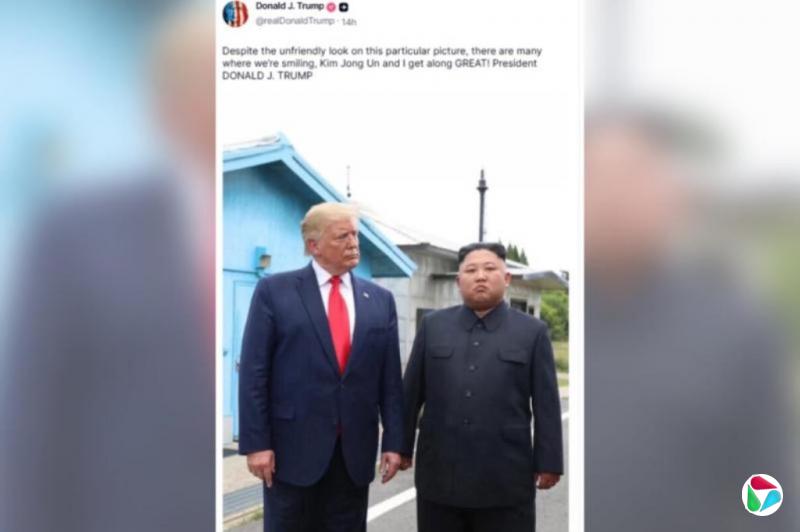 特朗普上传与金正恩合影 或释放重启朝美会谈信号